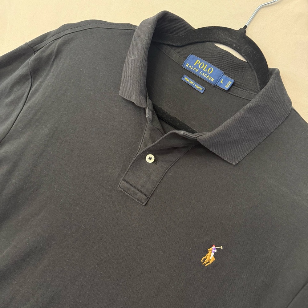 Polo Ralph Lauren Shirt Men’s Large Black Short Sleeve Polo Stretch Performance